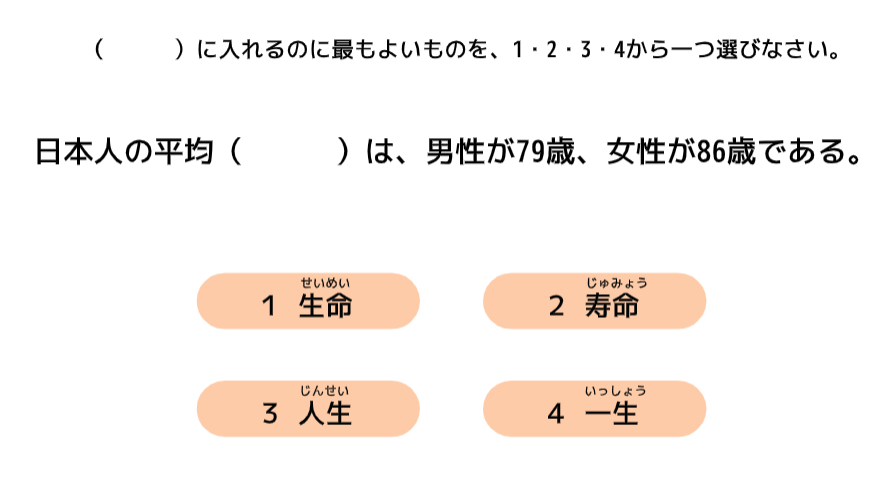 Đề thi mẫu JLPT N2 - Từ vựng - Mondai 4 - jlpt.jp